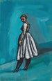 Sin título mujer con vestido blanco y negro - Karl Wiener — vista de la obra