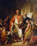 Charlemagne reprimands the negligent students - Karl von Blaas — artwork view