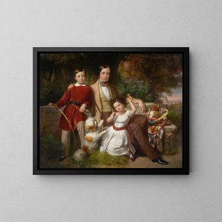 Karl von Blaas - The prince of valmontone with the donna gwendalina doria pamphili and bertram talbot in a villa garden.webp