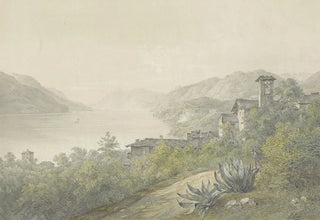 Karoly Lajos Libay - Gezicht vanuit het park van Bellagio aan het Comomeer.webp