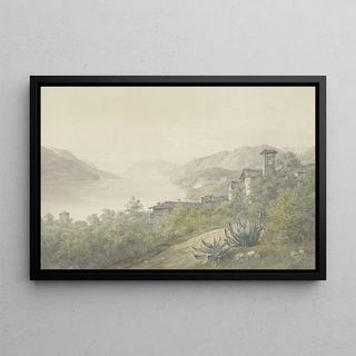 Karoly Lajos Libay - Gezicht vanuit het park van Bellagio aan het Comomeer.webp