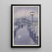 Lluvia de la tarde cerca del estanque Shinobazu - Kasamatsu Shirō — cuadro enmarcado en la pared