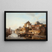 View of a city by a river - Kasparus Karsen — framed artwork on a wall