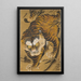 Tiger emerging from bamboo - Katayama Yūkoku — framed artwork on a wall