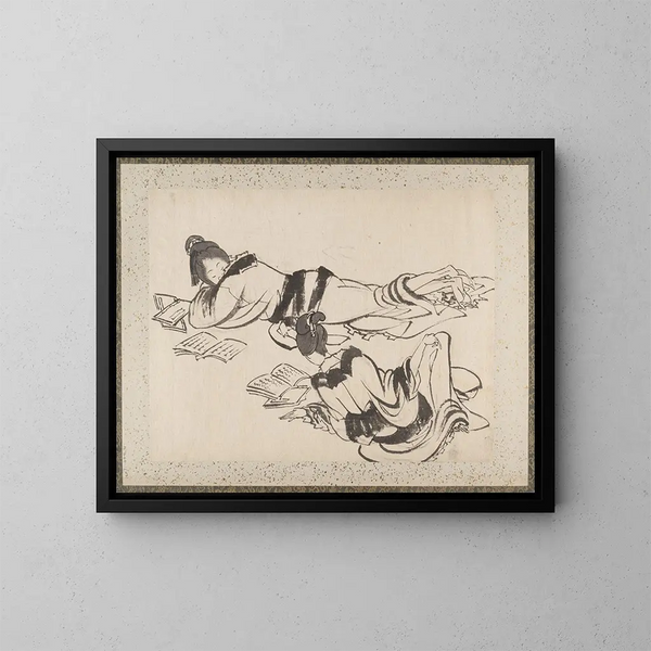 Sketchbook of Katsushika Hokusai and his disciples Pl27 - Katsushika Hokusai — framed artwork on a wall
