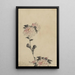 Roses flowers on a low stem and two on a high stem - Katsushika Hokusai — framed artwork on a wall