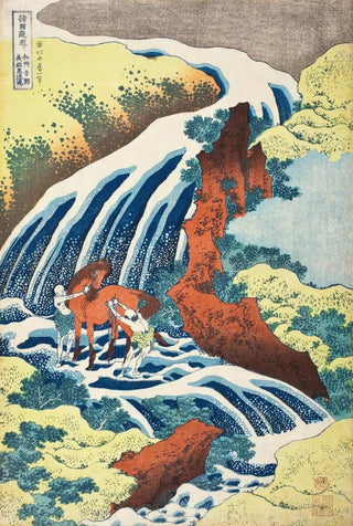 Katsushika Hokusai - The Yoshitsune HorseWashing Falls at Yoshino Izumi Province.webp
