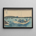Atardecer en el puente de Ryogoku desde la orilla de Ommaya - Katsushika Hokusai — cuadro enmarcado en la pared