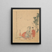 Mujer y niño con una planta de melón - Katsushika Hokusai — cuadro enmarcado en la pared
