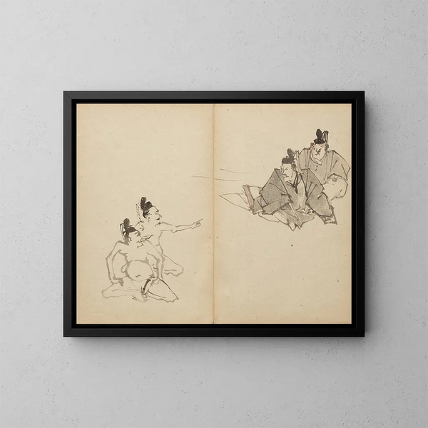 Concours de pets des courtisans - Kawanabe Kyōsai — framed artwork on a wall