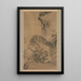 an eagle attacking a puma - Kawanabe Kyōsai — framed artwork on a wall