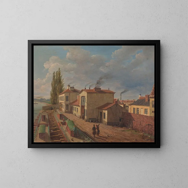 Ateliers de la chaudière à vapeur à Solec à Varsovie - Kazimierz Eliasz Galli — framed artwork on a wall