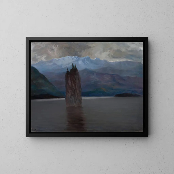 Fjord noruego - Kazimierz Stabrowski — cuadro enmarcado en la pared