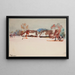 Paisaje invernal rural - Kazimierz Wojtanowicz — cuadro enmarcado en la pared