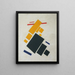 Composition suprématiste Avion en vol - Kazimir Malevitch — framed artwork on a wall
