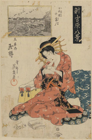 Keisai Eisen - Nihonzutsumi no rakugan tamaya uchi Tamagushi.webp