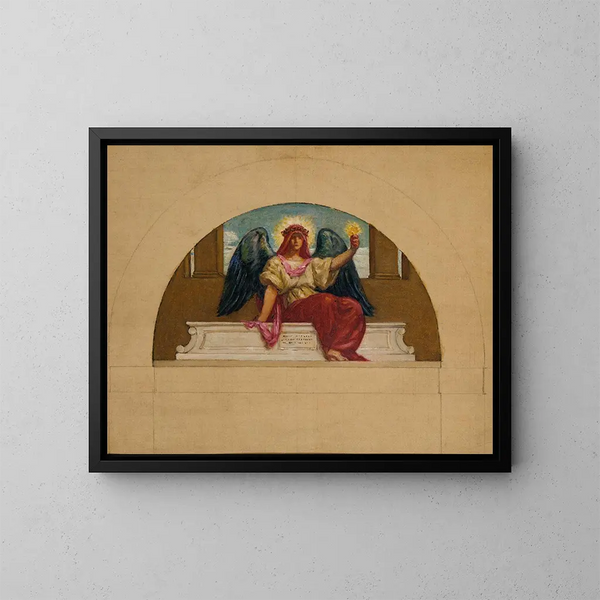 Esquisse para el cuadro del Oberlin College L'esprit de l'amour sacrificiel - Kenyon Cox — cuadro enmarcado en la pared