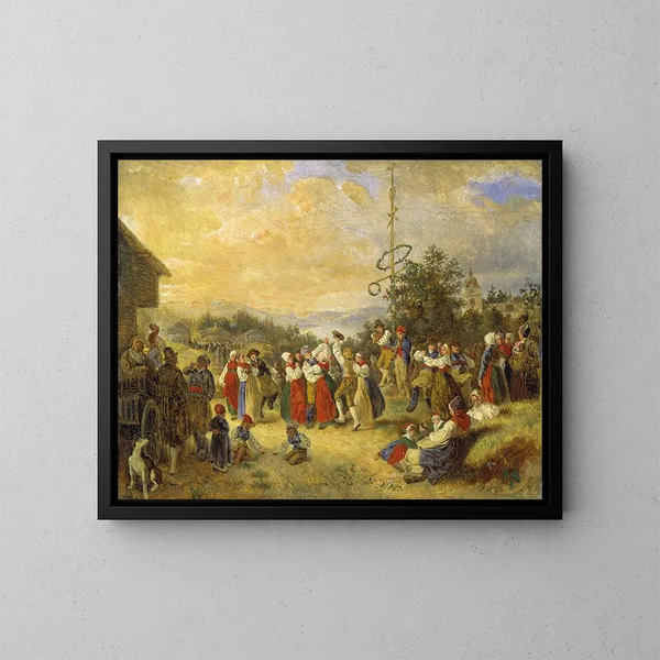 Danza de Midsummer en Rättvik - Kilian Zoll — cuadro enmarcado en la pared