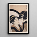 a woman looking at her reflection in a mirror - Kitagawa Utamaro — framed artwork on a wall