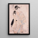 Courtesan Shinowara by Tsuruya Kamuro Wakaba and Chieda - Kitagawa Utamaro — framed artwork on a wall