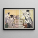 Scene of Kitchen Daidokoro - Kitagawa Utamaro — framed artwork on a wall