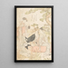 Profiter de la fraîcheur dans un jardin - Kitagawa Utamaro — framed artwork on a wall