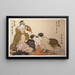 Nibijin udezum Bras de fer entre deux bellezas - Kitagawa Utamaro — cuadro enmarcado en la pared
