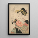 Retrato de belleza Karakoto en Chjiya - Kitagawa Utamaro — cuadro enmarcado en la pared