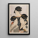 Three Beauties of Today - Kitagawa Utamaro — framed artwork on a wall