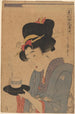Femme servant du thé dans un café - Kitagawa Utamaro — artwork view