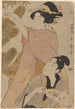 Femme et homme coupant des branches de pin du Nouvel An - Kitagawa Utamaro — artwork view