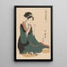Mujer con hilo - Kitagawa Utamaro — cuadro enmarcado en la pared