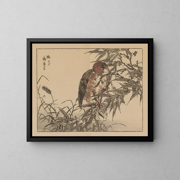 Bairei gafu, plate 18 - Kono Bairei — framed artwork on a wall