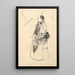 Dancer in Fisherman's Costume - Kono Bairei — framed artwork on a wall