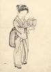Girl holding a cricket cage - Kono Bairei — artwork view