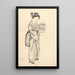Girl holding a cricket cage - Kono Bairei — framed artwork on a wall