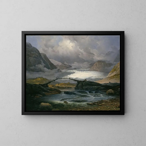Glacier Nigardsbreen en el valle de Justedalen - Knud Baade — cuadro enmarcado en la pared