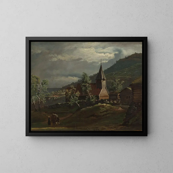 L'église de Gaupne à Sogn - Knud Baade — cuadro enmarcado en la pared