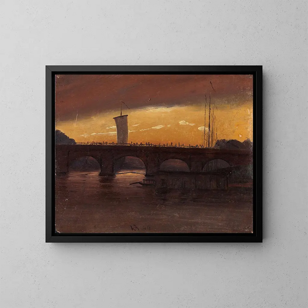 Vista de Dresde con el puente Auguste - Knud Baade — cuadro enmarcado en la pared