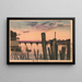 Pieux de Brise-lames et Pont de Ryogoku - Kobayashi Kiyochika — framed artwork on a wall