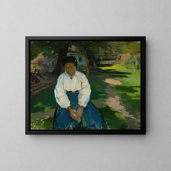 Femme paysanne d'origine ukrainienne - Konrad Krzyżanowski — framed artwork on a wall