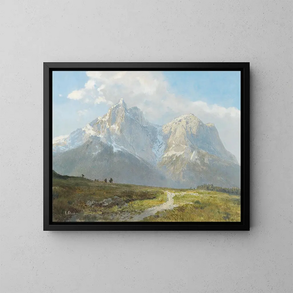 Paisaje de montaña - Konrad Petrides — cuadro enmarcado en la pared