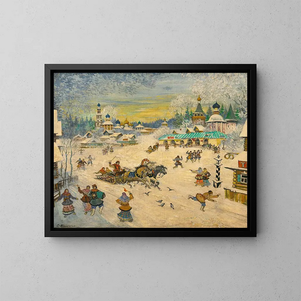 Place du village - Konstantin Alexeïevitch Korovine — cuadro enmarcado en la pared