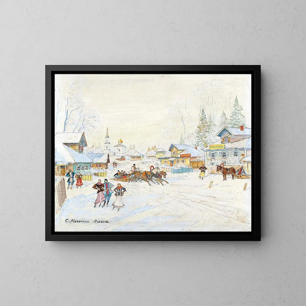 Paisaje de invierno - Konstantin Alexeïevitch Korovine — cuadro enmarcado en la pared