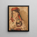 Portrait of a young woman in traditional costume - Konstantin Egorovich Makovsky — framed artwork on a wall