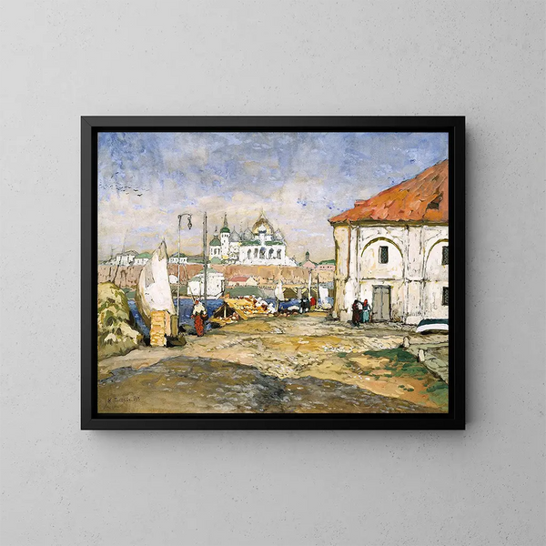 Quai dans la vieille ville - Konstantin Ivanovich Gorbatov — cuadro enmarcado en la pared
