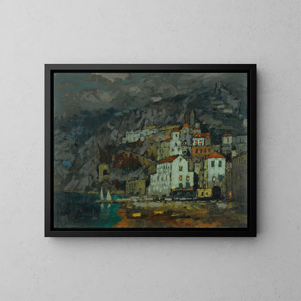 Vista de Amalfi - Konstantin Ivanovich Gorbatov — cuadro enmarcado en la pared