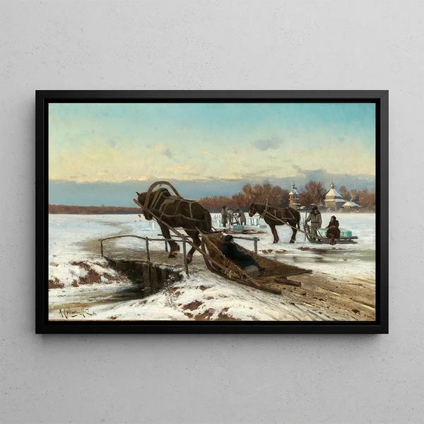 Konstantin Yakovlevich Kryzhitsky - Ice Cutting in a Warm Afternoon Light.webp