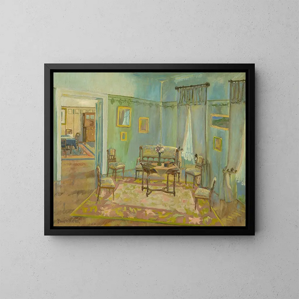 Interior de habitación - Konstantin Bauer — cuadro enmarcado en la pared