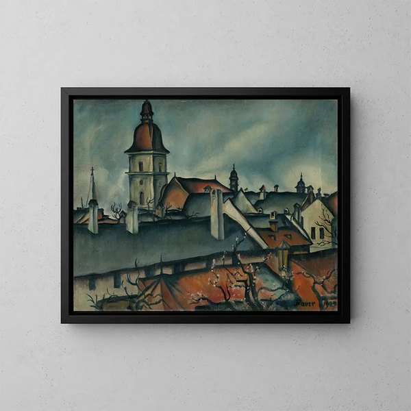 Vista de Košice - Konstantin Bauer — cuadro enmarcado en la pared